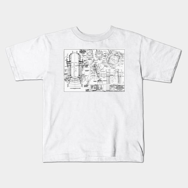 Nuclear power plant components, diagram (C015/5231) Kids T-Shirt by SciencePhoto